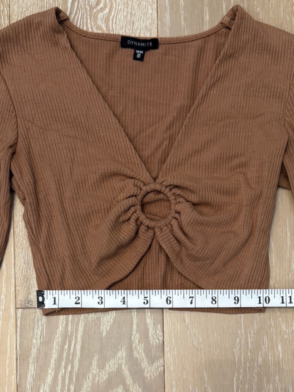 LONG SLEEVE CROP TOP WITH RING DETAIL XS - Picture 4 of 6